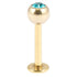 Zircon Titanium Jewelled Labrets 1.2mm (Gold colour)
