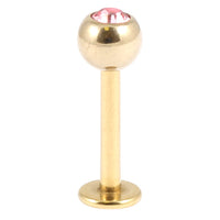 Zircon Titanium Jewelled Labrets 1.2mm (Gold colour)