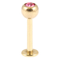 Zircon Titanium Jewelled Labrets 1.2mm (Gold colour)