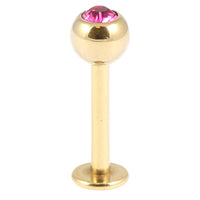 Zircon Titanium Jewelled Labrets 1.2mm (Gold colour)