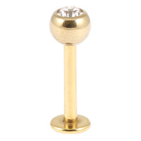 Zircon Titanium Jewelled Labrets 1.2mm (Gold colour)