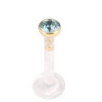 Bioflex Push-fit Labret with 18ct Gold Jewelled Top (2.8mm Top)