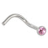 Titanium Jewelled Nose Stud - 2.35mm Jewel