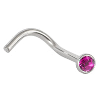 Titanium Jewelled Nose Stud - 2.35mm Jewel