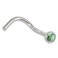 Titanium Jewelled Nose Stud - 2.35mm Jewel