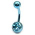 Titanium Single Jewelled Belly Bars 8mm Anodised