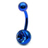 Titanium Single Jewelled Belly Bars 8mm Anodised