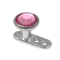 Titanium Dermal Anchor with Jewelled Disk Top (4mm diameter - standard)