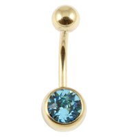 Zircon Titanium Jewelled Belly Bars (Gold colour)
