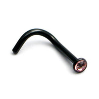 Black Titanium Jewelled Nose Studs