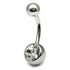 Titanium Single Jewelled Belly Bars 10mm Mirror Polish