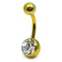 Titanium Single Jewelled Belly Bars 10mm Anodised