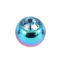 Titanium Threaded Jewelled Balls 1.6x5mm