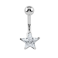 Belly Bar - Steel Internal Thread Twinkle Heart and Twinkle Star