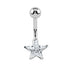 Belly Bar - Steel Internal Thread Twinkle Heart and Twinkle Star