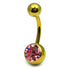 Titanium Single Jewelled Belly Bars 12mm Anodised