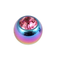 Titanium Threaded Jewelled Balls 1.6x5mm