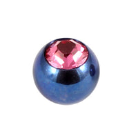 Titanium Threaded Jewelled Balls 1.6x5mm