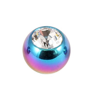 Titanium Threaded Jewelled Balls 1.6x4mm