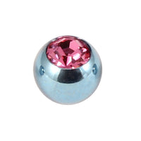 Titanium Threaded Jewelled Balls 1.6x4mm