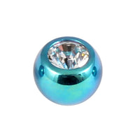 Titanium Threaded Jewelled Balls 1.6x4mm