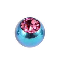 Titanium Threaded Jewelled Balls 1.6x4mm