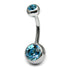 Titanium Double Jewelled Belly Bars 8mm Mirror Polish