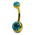 Titanium Double Jewelled Belly Bars 8mm Anodised