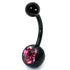 Black Steel Jewelled Belly Bars