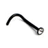 Black Steel Jewelled Nose Stud