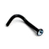Black Steel Jewelled Nose Stud