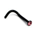 Black Steel Jewelled Nose Stud