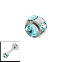 Steel Multi-Gem Jewelled Ball 1.2mm