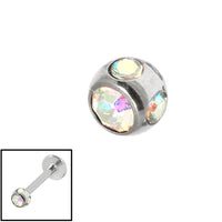 Steel Multi-Gem Jewelled Ball 1.2mm