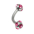 Steel Multi-Gem Jewelled Micro Curved Barbell 1.2mm