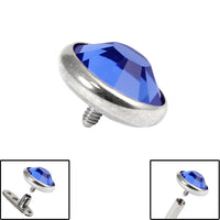 Titanium Jewelled Disk for Internal Thread shafts in 1.6mm. Also fits Dermal Anchor