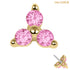 Zura 14ct Solid Gold Threadless (Bend fit) Claw Set CZ Jewelled Trinity
