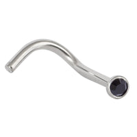 Titanium Jewelled Nose Stud - 2mm Jewel