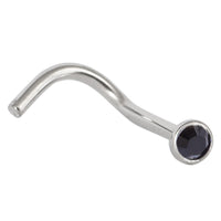 Titanium Jewelled Nose Stud - 2.35mm Jewel