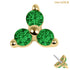 Zura 14ct Solid Gold Threadless (Bend fit) Claw Set CZ Jewelled Trinity
