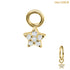 belong 14ct Solid Gold 5 Point CZ Jewelled Star Charm
