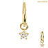 belong 14ct Solid Gold Hinged Clicker Ring with 5 Point CZ Jewelled Star Charm