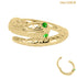 belong 14ct Solid Gold Jewelled Snake Eyes Hinged Clicker Ring