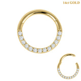 belong 14ct Solid Gold Pave Set Eternity Hinged Clicker Ring