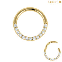 belong 14ct Solid Gold Pave Set Eternity Hinged Clicker Ring
