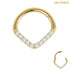 belong 14ct Solid Gold Pave Set CZ Jewelled Teardrop Hinged Clicker Ring