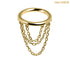 belong 14ct Solid Gold Ripple Loop Chain Drop Hinged Clicker Ring