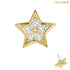belong 14ct Solid Gold Threadless (Bend fit) 5 Point Claw Set CZ Jewelled Star