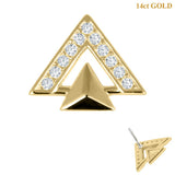 belong 14ct Solid Gold Threadless (Bend fit) Alpha Pyramid