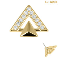 belong 14ct Solid Gold Threadless (Bend fit) Alpha Pyramid